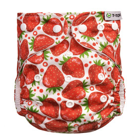 Kalhotková plena AIO - přebalovací set patentky, strawberries  