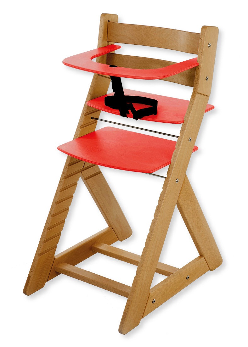 Hajdalánek Rostoucí židle ANETA - malý pultík (dub světlý, červená)