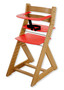 Rostoucí židle ANETA - malý pultík (dub světlý, červená)