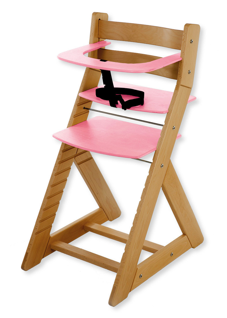 Hajdalánek Rostoucí židle ANETA - malý pultík (dub světlý, růžová)