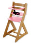 Rostoucí židle ANETA - malý pultík (dub světlý, růžová)