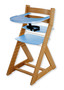 Rostoucí židle ELA - velký pultík (dub světlý, modrá)