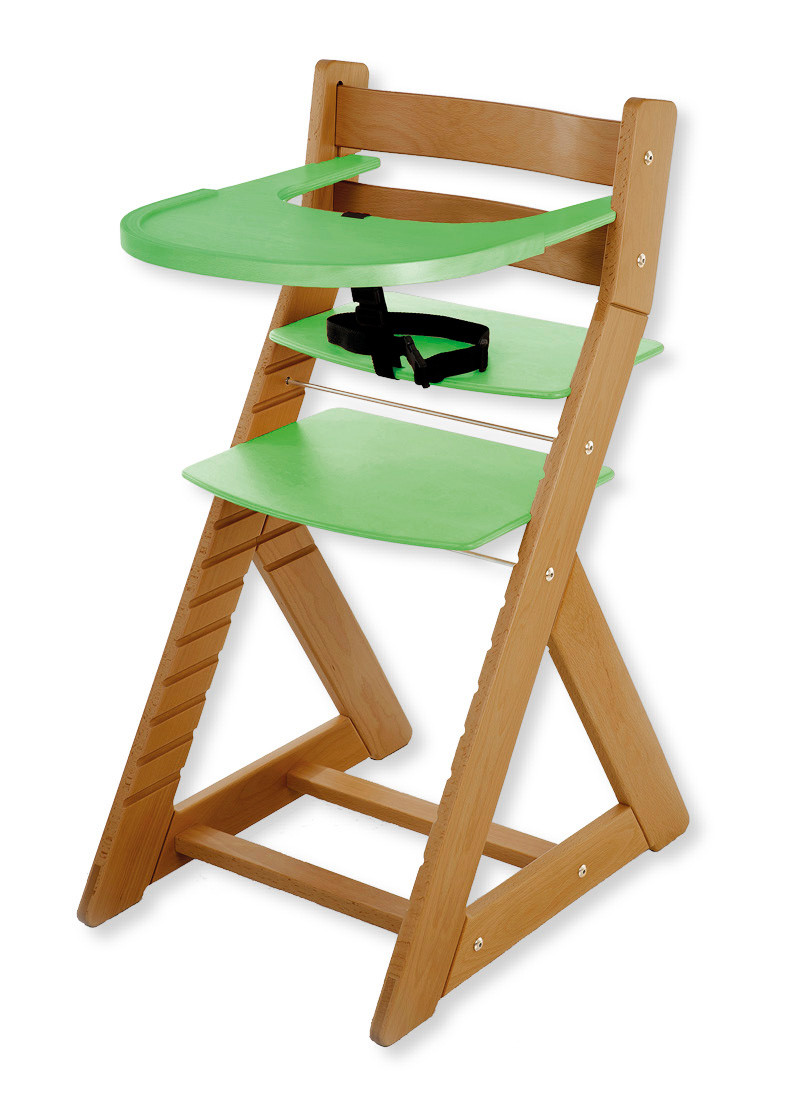 Hajdalánek Rostoucí židle ELA - velký pultík (dub světlý, zelená)