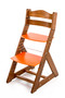 Rostoucí židle MAJA - opěrka do kulata (dub tmavý, oranžová)