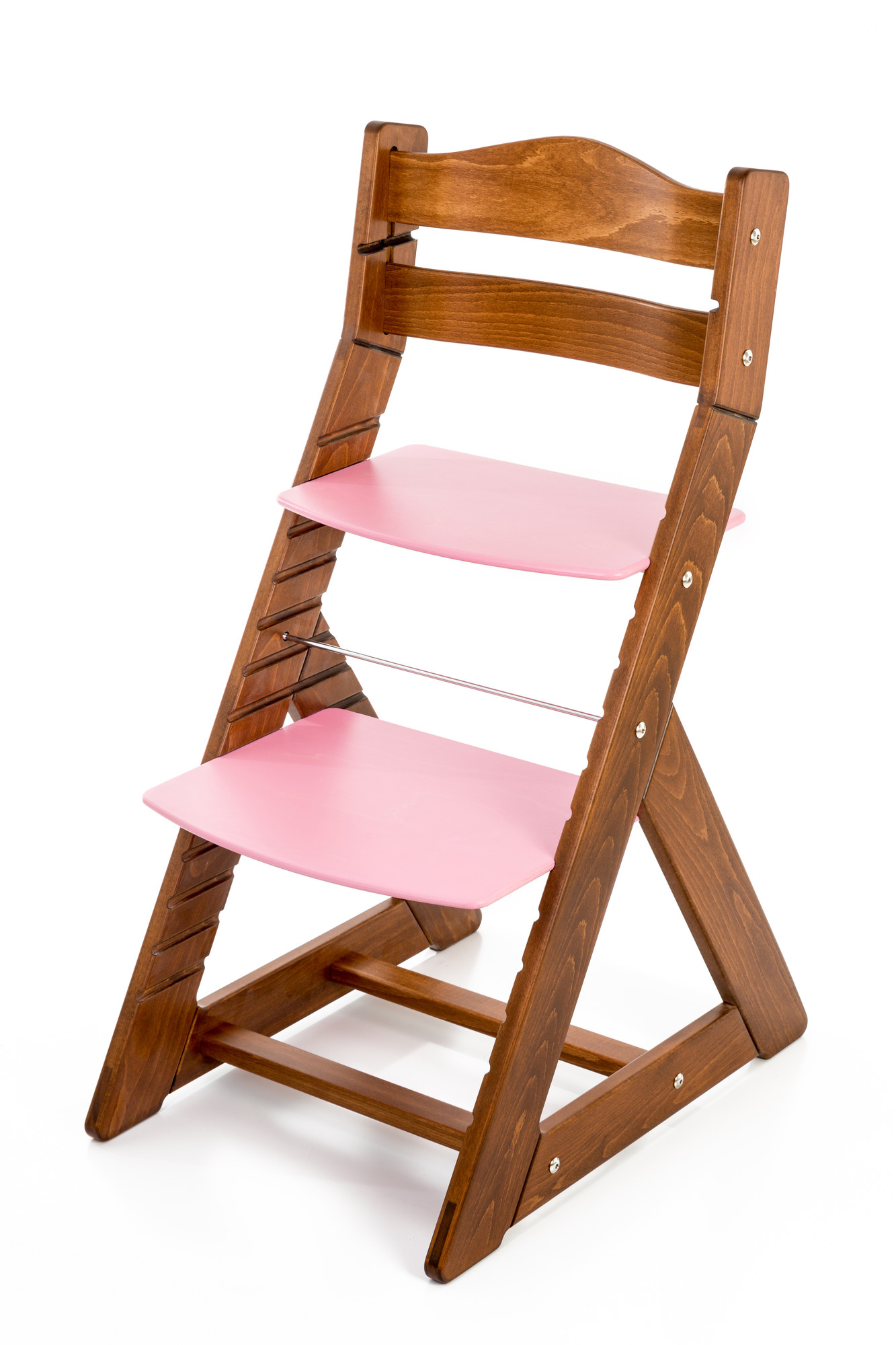 Hajdalánek Rostoucí židle MAJA - opěrka do kulata (dub tmavý, růžová)