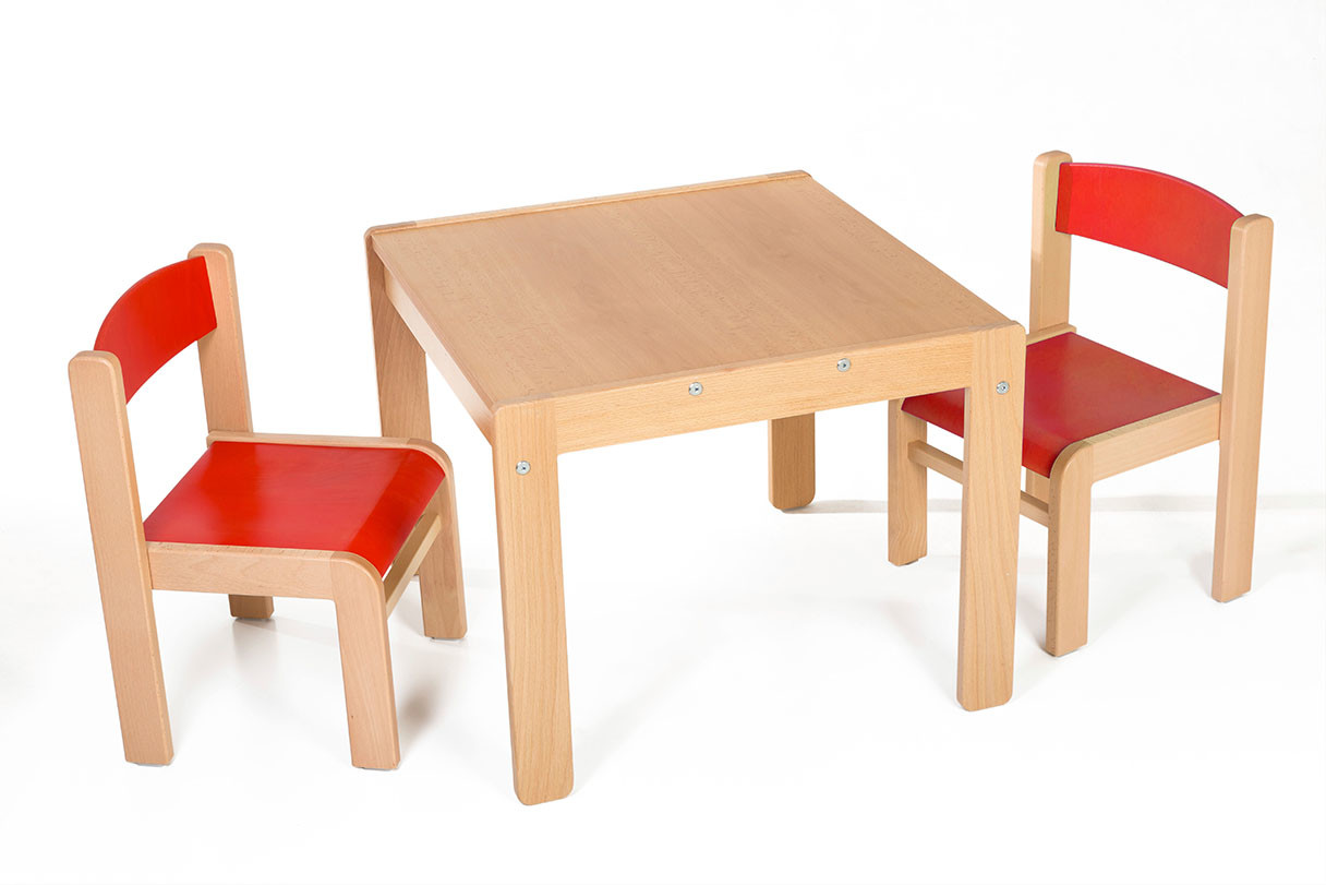 Hajdalánek Dětský stolek LUCAS + židličky LUCA (červená, červená)