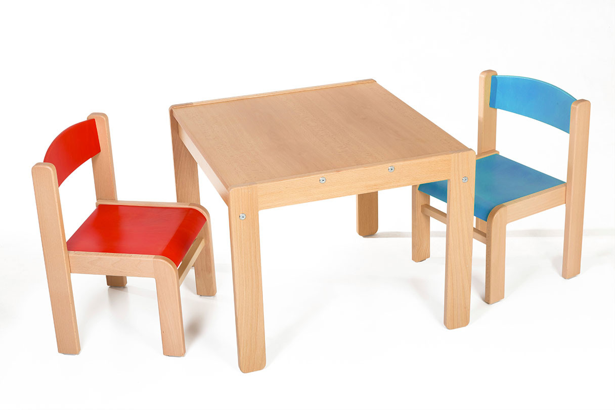 Hajdalánek Dětský stolek LUCAS + židličky LUCA (červená, modrá)