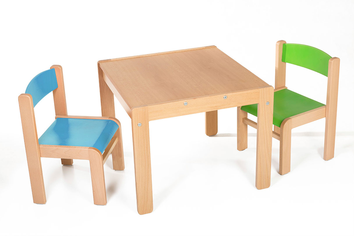 Hajdalánek Dětský stolek LUCAS + židličky LUCA (modrá, zelená)