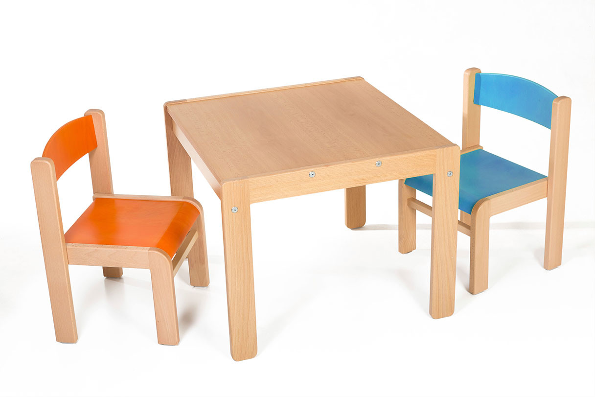 Hajdalánek Dětský stolek LUCAS + židličky LUCA (oranžová, modrá)