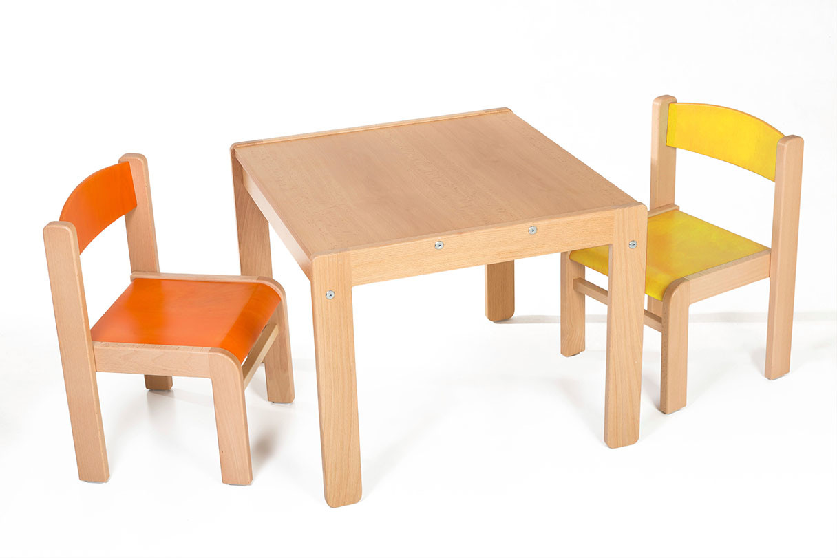 Hajdalánek Dětský stolek LUCAS + židličky LUCA (oranžová, žlutá)