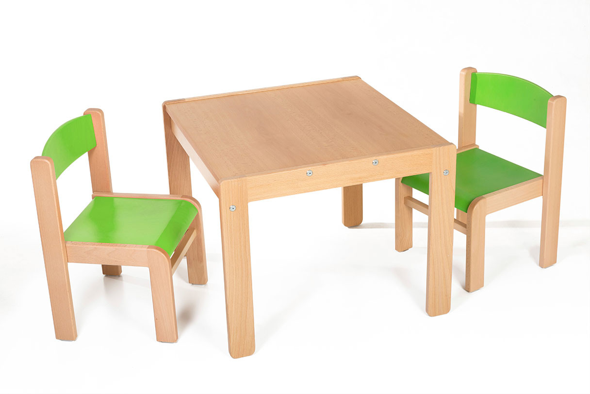 Hajdalánek Dětský stolek LUCAS + židličky LUCA (zelená, zelená)
