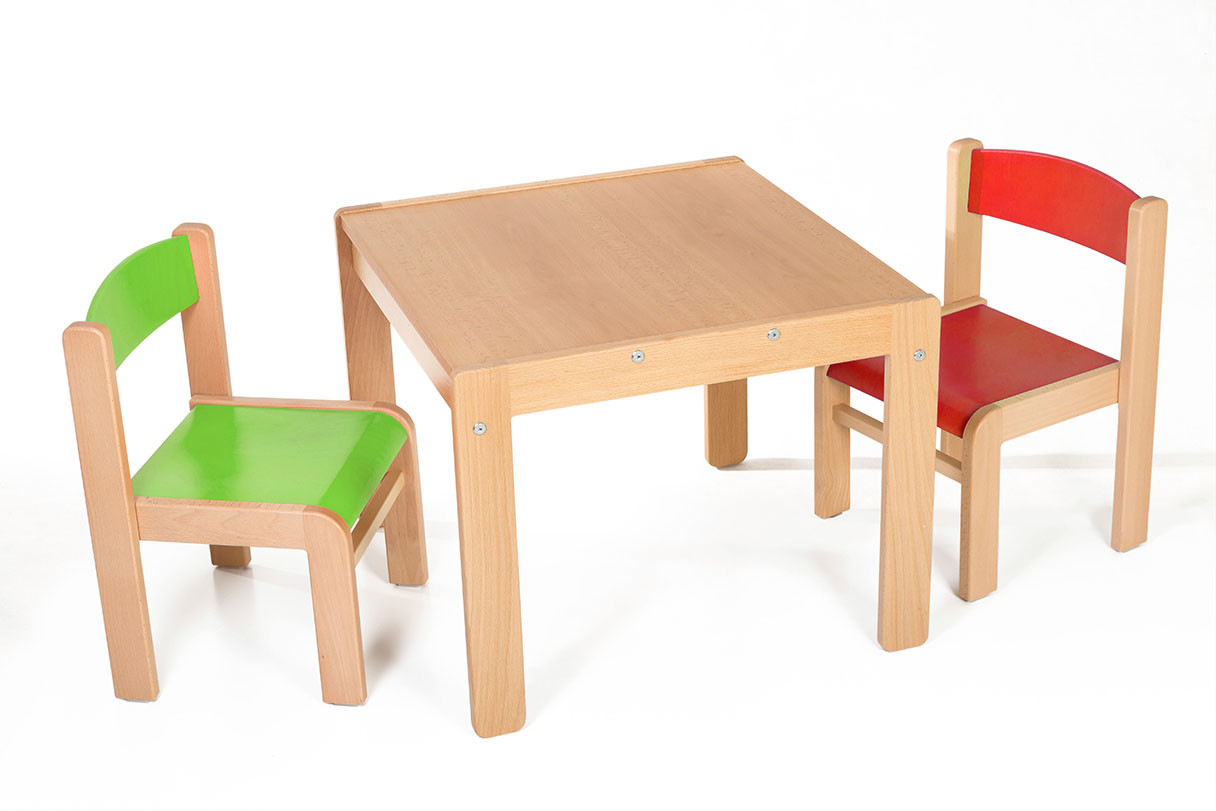 Hajdalánek Dětský stolek LUCAS + židličky LUCA (červená, zelená)
