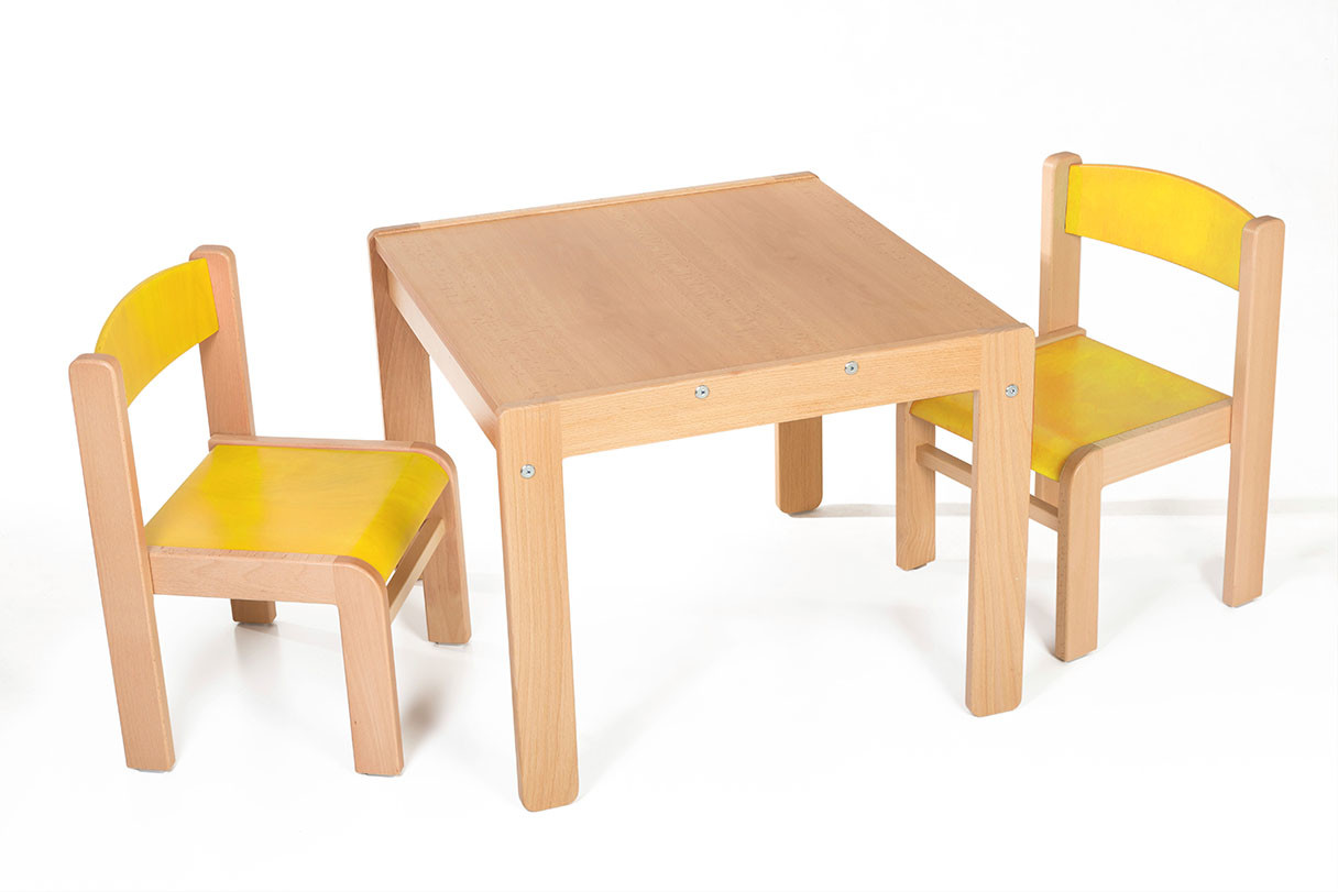 Hajdalánek Dětský stolek LUCAS + židličky LUCA (žlutá, žlutá)