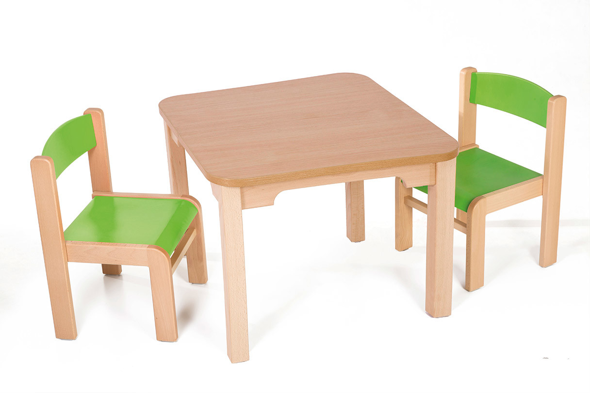 Hajdalánek Dětský stolek MATY + židličky LUCA (zelená, zelená)