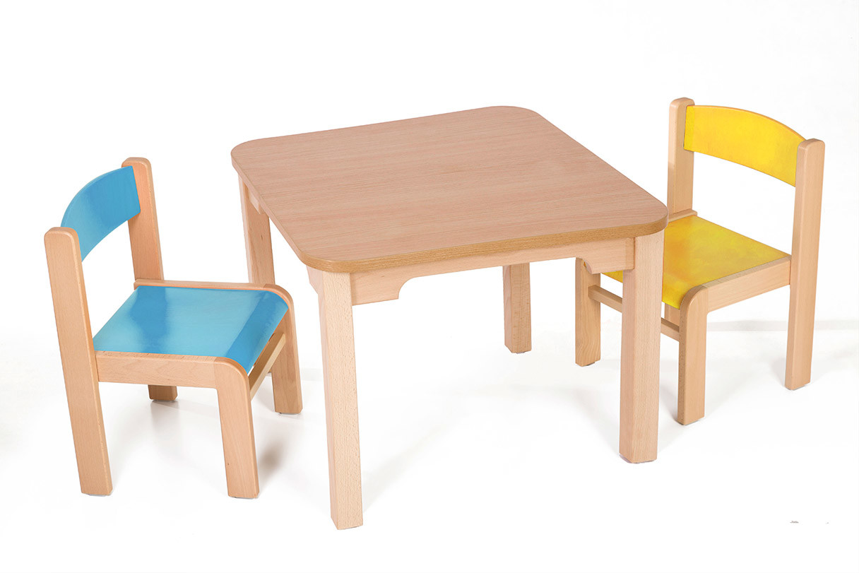 Hajdalánek Dětský stolek MATY + židličky LUCA (žlutá, modrá)