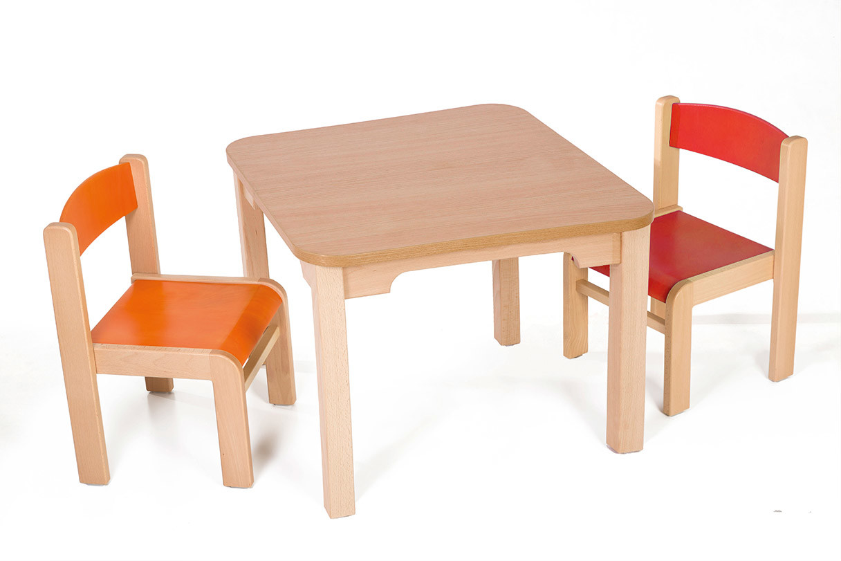 Hajdalánek Dětský stolek MATY + židličky LUCA (oranžová, červená)