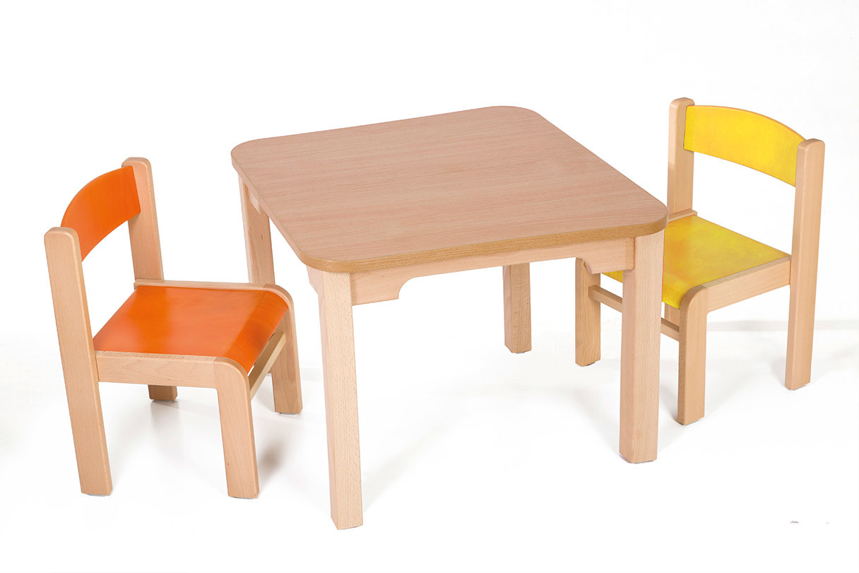 Hajdalánek Dětský stolek MATY + židličky LUCA (oranžová, žlutá)
