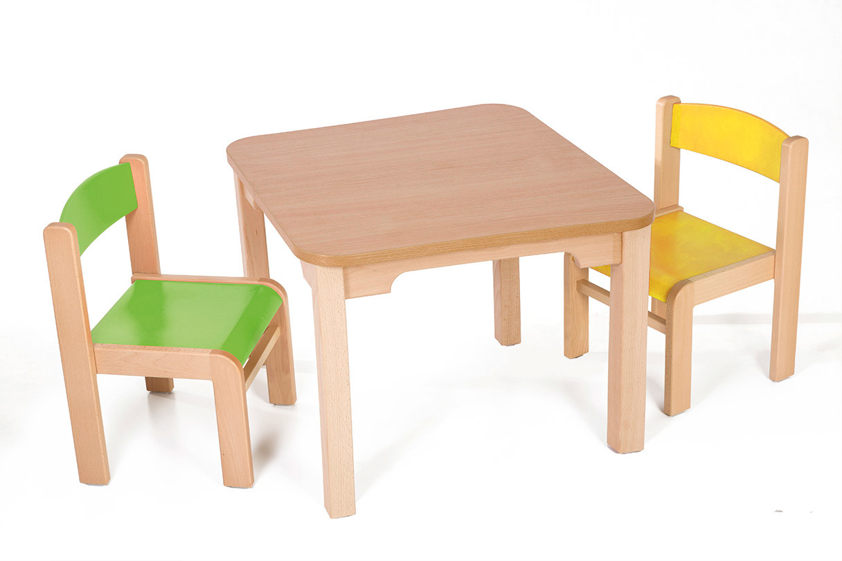 Hajdalánek Dětský stolek MATY + židličky LUCA (zelená, žlutá)