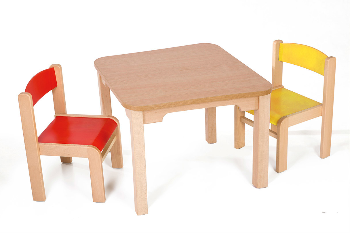 Hajdalánek Dětský stolek MATY + židličky LUCA (červená, žlutá)