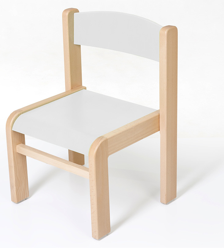 Hajdalánek Dětská židlička LUCA s tvarovanou opěrkou zad (bílá, 26 cm)